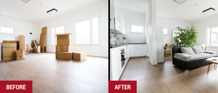 Parcel Storage Room Decluttering Before And After